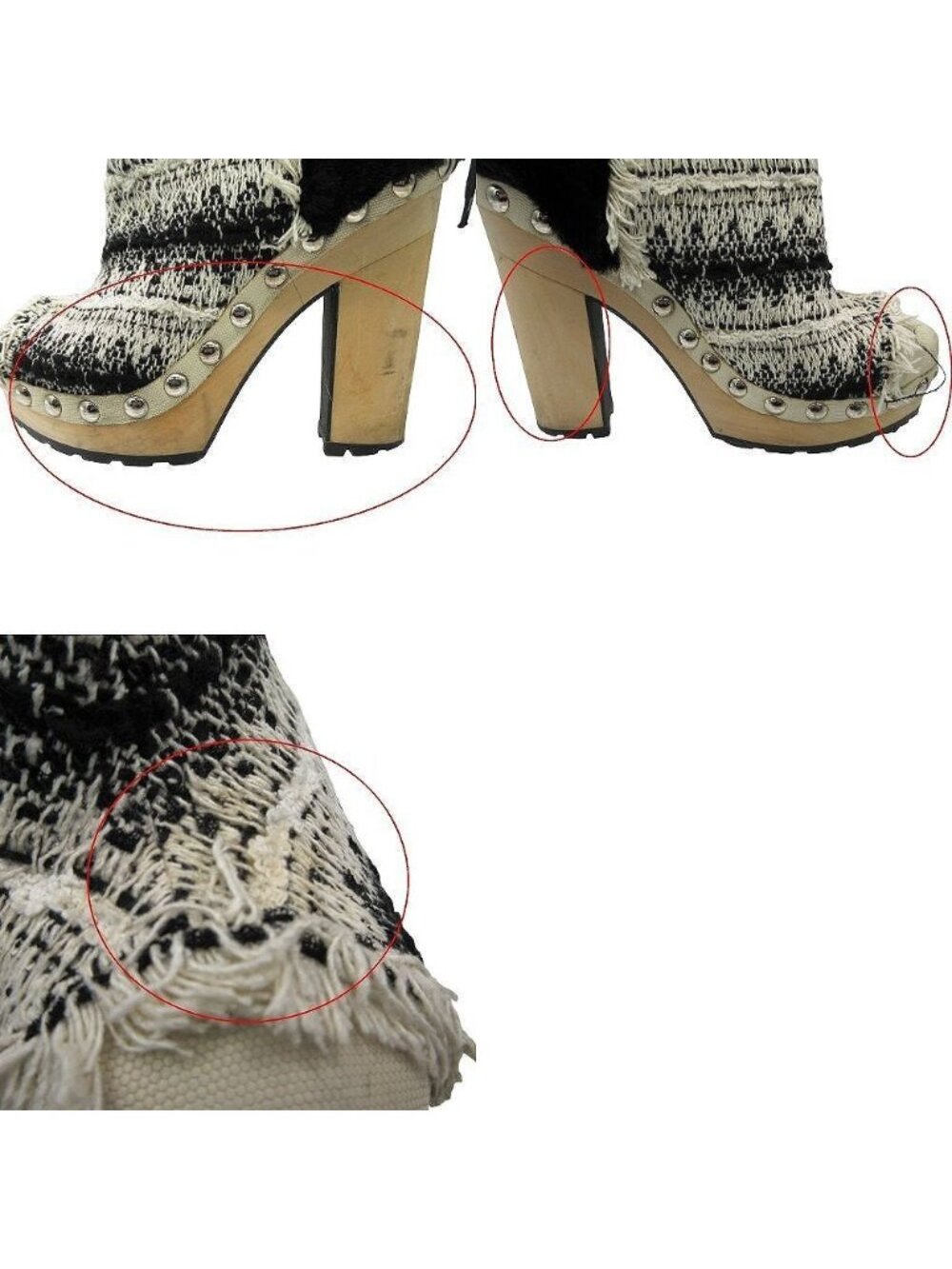 Chanel Long Boots Tweed Lapenfa CC Logo Wood Heel 35 - Picture 8 of 10